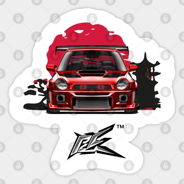 SUBARU IMPREZA WRX GC8 BUGEYE RED Sticker by naquash